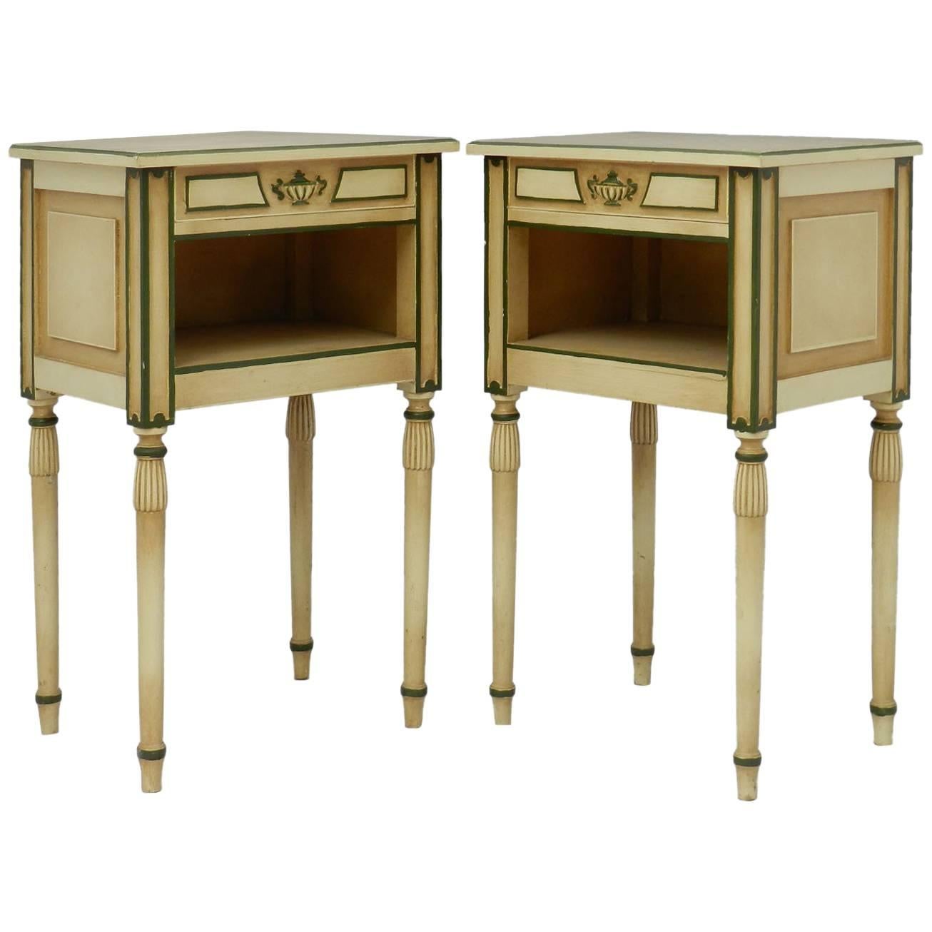 Pair of Side Cabinets or Bedside Tables, 20th Century, Directoire Empire Revival