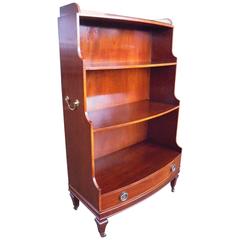 Antique Mahogany Waterfall Open Bookcase