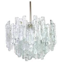 Large Murano Ice Glass Chandelier by Kalmar, Austria, 1960s 9