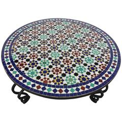 Mosaic Outdoor Round Tile Coffee Table from Morocco 12