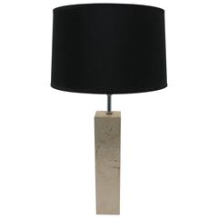 Vintage Modern Italian Travertine Marble Table Lamp, Italy 1970s