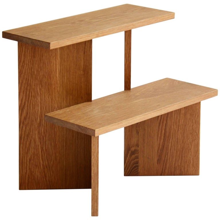 Contemporary Step Stool "Steps" in White Oak by Casey Lurie USA For Sale