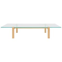 CA21G Contemporary Handcrafted Minimalist Modern Beech and Glass Coffee Table