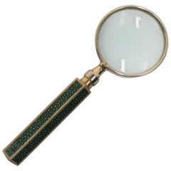 Magnifying Glass with Green Shagreen Esque Handle