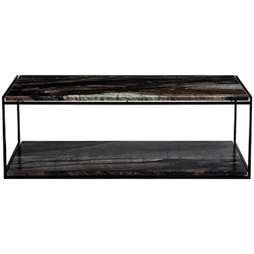 CA2TS Contemporary Handcrafted Minimalist Table with Interchangeable Stone Tops For Sale