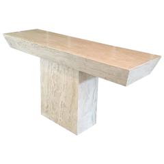 Italian Travertine Console Table