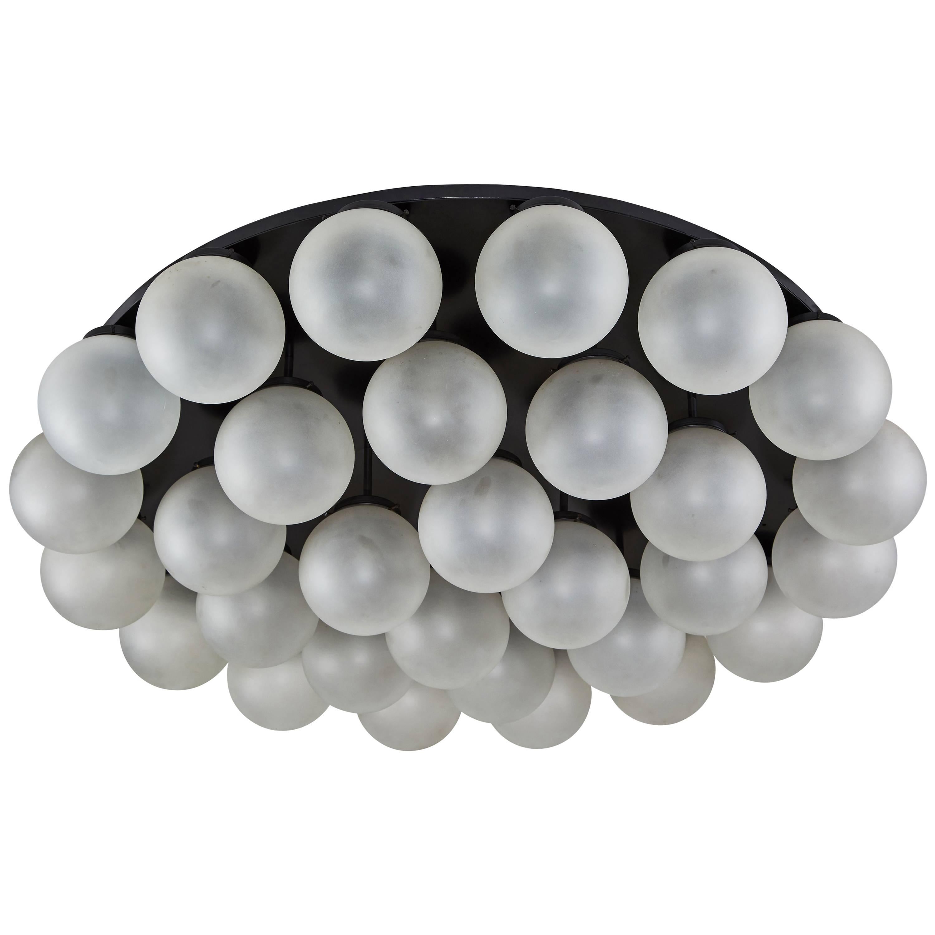 Monumental Thirty Globe Italian Flush Mount Ceiling Light