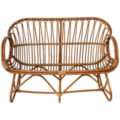 Mid-Century Sculptural Bent Bamboo Settee 6