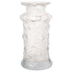 Vintage Midcentury Textured Glass Vase by Timo Sarpaneva