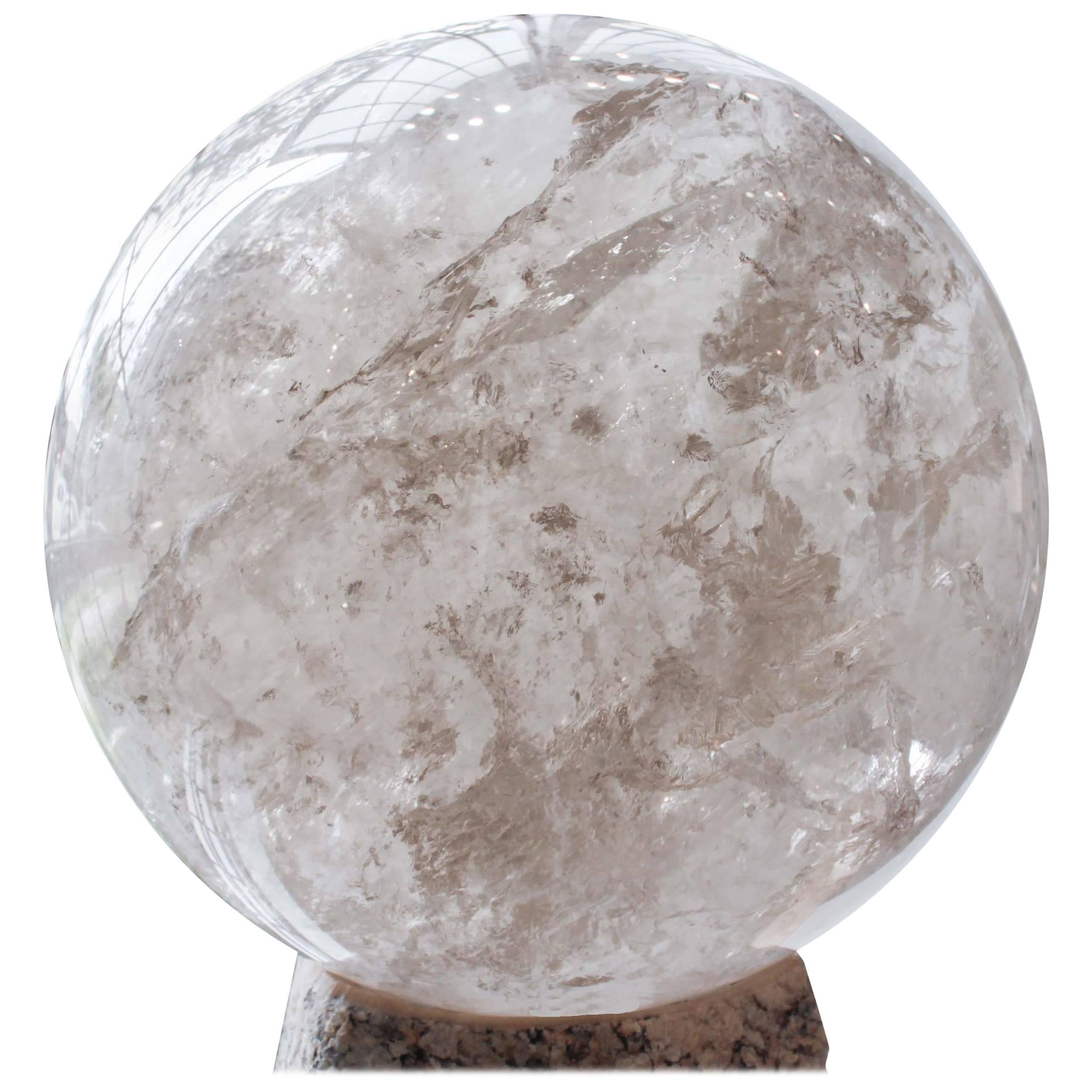Monumental Quartz Crystal Sphere For Sale
