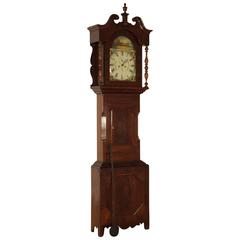 Antique Pendulum Clock Feather Mahogany Glass R. Coultish Stanningley, England