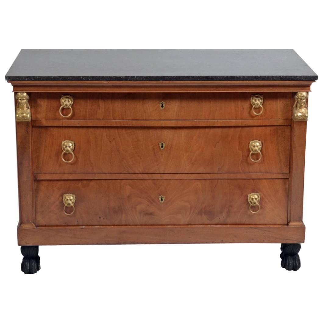 Fine Empire OrmoluMounted Walnut Commode Attributed to Jacob Freres at