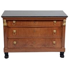 Fine Empire Ormolu-Mounted  Walnut Commode  Attributed to Jacob Freres