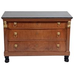 Fine Empire Ormolu-Mounted Walnut Commode Attributed to Jacob Freres