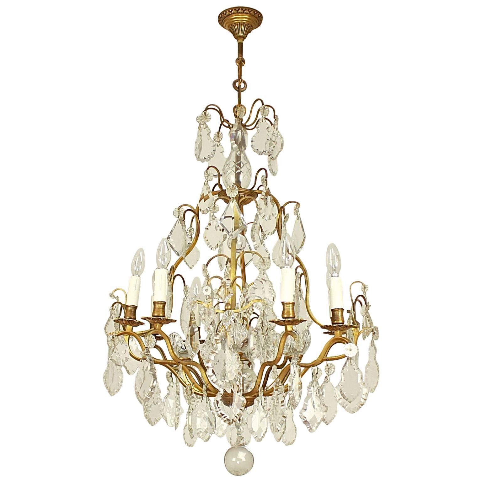 Late 19th Century Louis XV Style Crystal Cut Chandelier