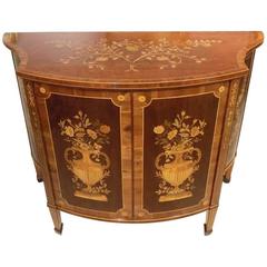 Stunning Quality Marquetry Inlaid Edwards & Roberts Serpentine Side Cabinet