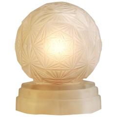 Art Deco Lamp Glass Globe Signed Sonover Night Light 9