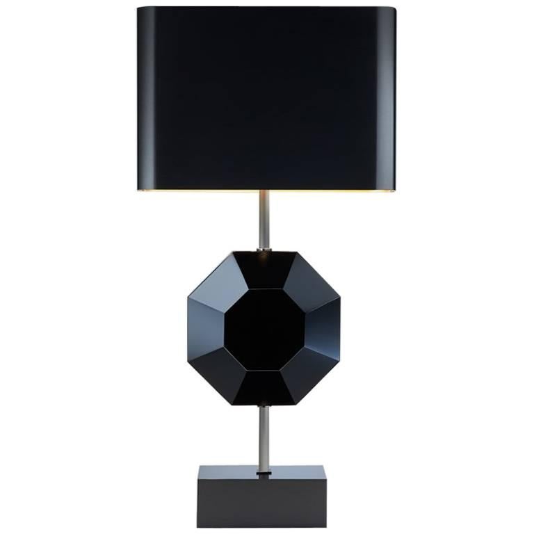 Octagonal Table Lamp, Prototype, Made in France by Charles Paris For Sale