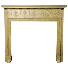 Antique Finely Carved Early 20th Century Pine Fire Surround