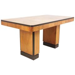 Art Deco Walnut Dining Table, circa 1930s 1