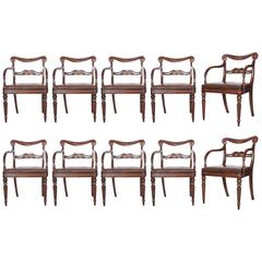 Set of Ten Impressive Regency Dining Chairs
