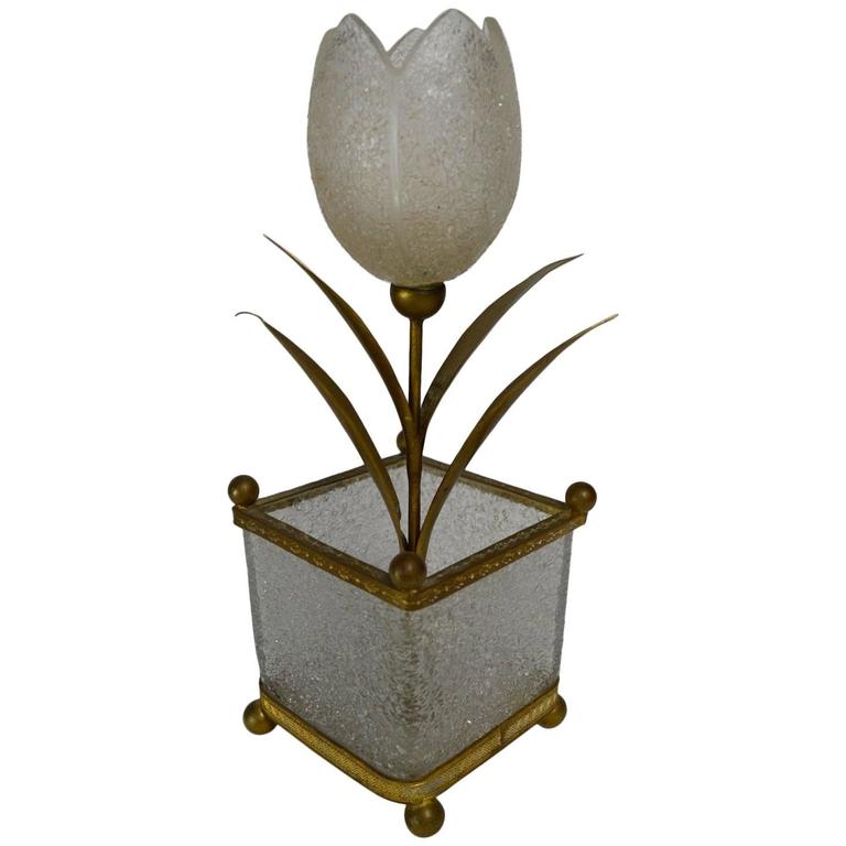 decorative glass pots decorative glass tulip in glass flower pot at 1stdibs decorative glass pots decorative glass tulip in glass flower pot at 1stdibs