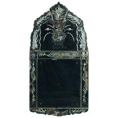 Early 20th Century Etched and Cut Glass Venetian Pier Mirror