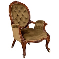 Antique Armchair, Walnut Frame, English Victorian, circa 1880