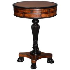 Rare 19th Century Anglo Chinese Amboyna and Ebony Work Table 10