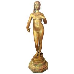 Original Art Nouveau Nude Bronze La Jeunesse by Antonin Carles