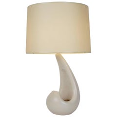 Mid-20th Century White Ceramic Table Lamp