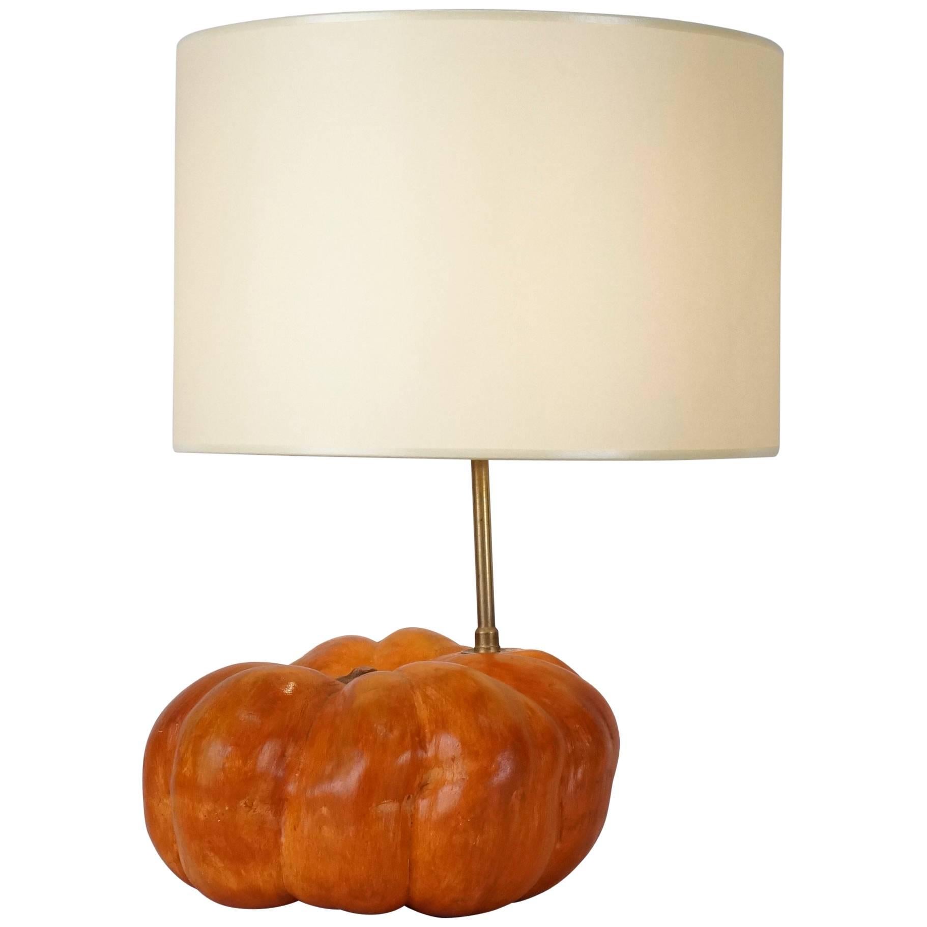 Mid-20th Century Ceramic Pumpkin Table Lamp For Sale