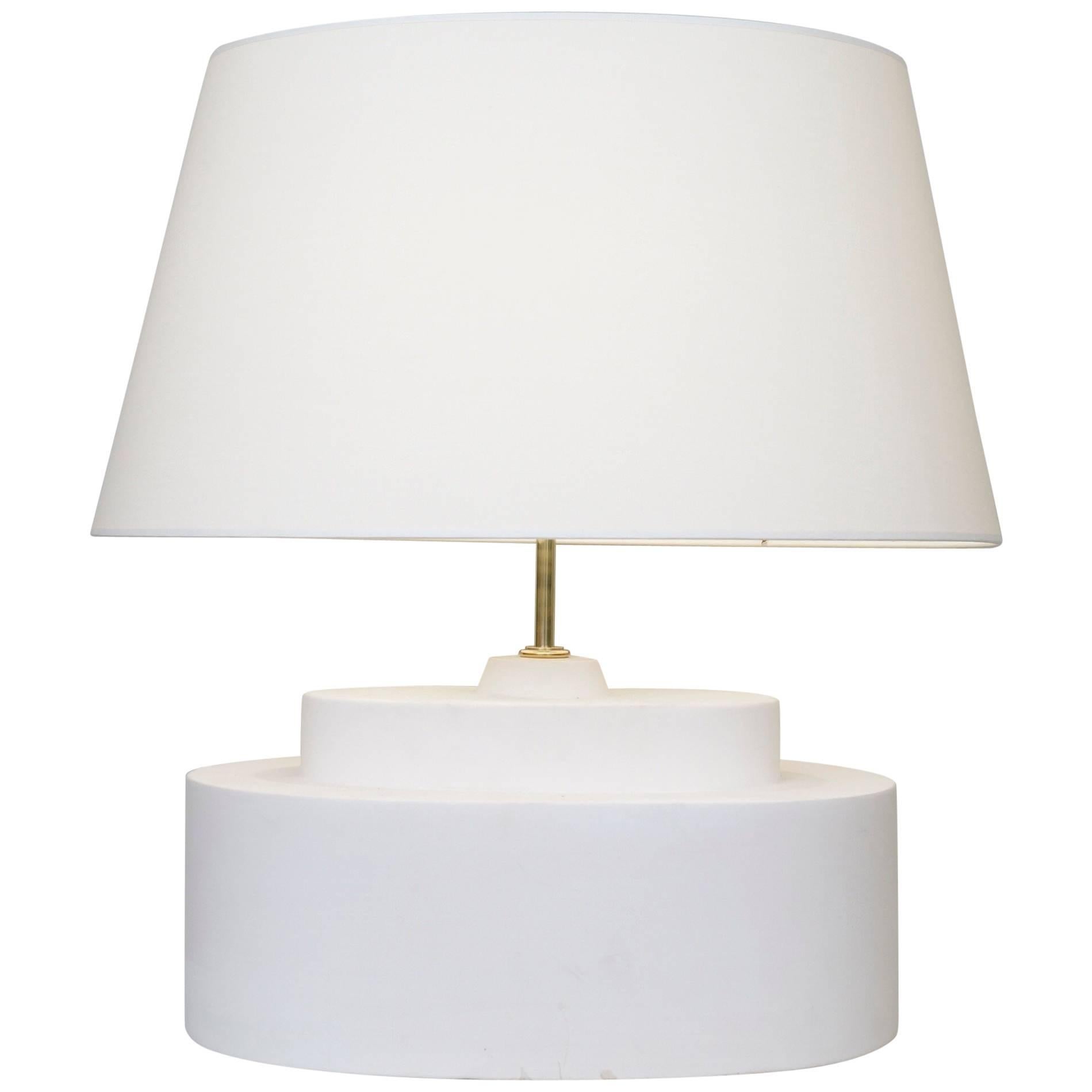 Late 20th Century White Un-Enamelled Ceramic Table Lamp