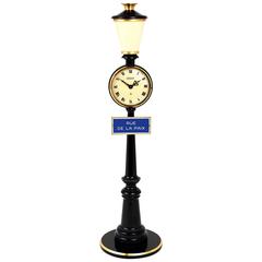 Vintage Jaeger-LeCoultre Rue De La Paix Street Lamp Table Clock, Switzerland, 1960s