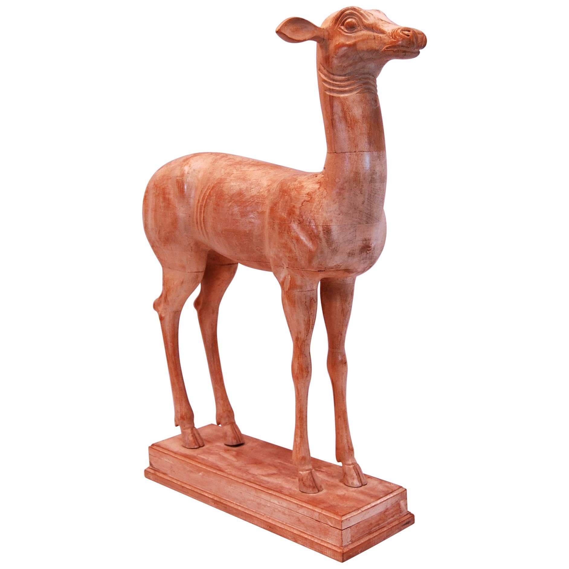 Carved Wooden Sculpture of Fallow Fawn from Pisoni's Villa at Herculaneum