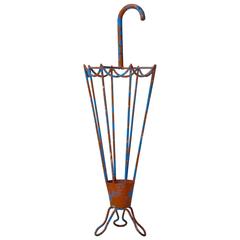 French 1950s Painted Iron Umbrella Stand