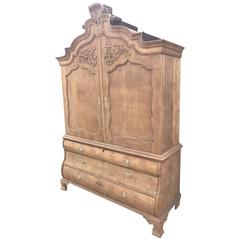 French Antique Oak Armoire or Linen Press 6
