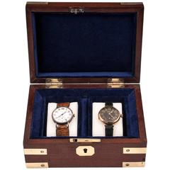 Antique Mahogany and Brass Military Watch Box