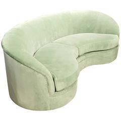 Canapé biomorphe en forme de rein par Directional Furniture dans le style Kagan:: 1980