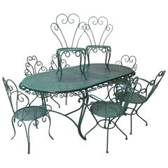 French 1950s Painted Iron Garden Set 4