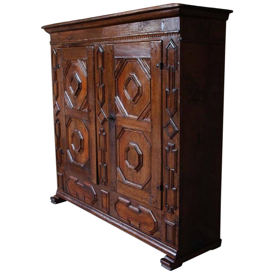 18th Century German Oakwood Cabinet For Sale