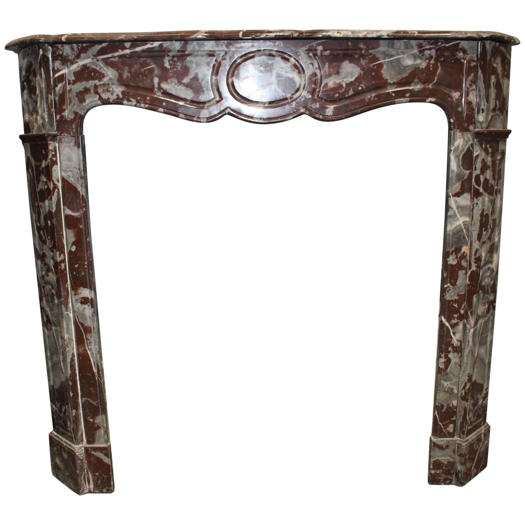 French, Louis XV Style Marble Mantel