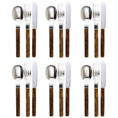 Retro Amboss Austria Mid-Century Flatware Cutlery with Antler Handles for Six Persons
