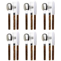 Amboss Austria Mid-Century Flatware Cutlery with Antler Handles for Six Persons 2