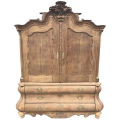 Antique Oak French Armoire or Linen Press 7