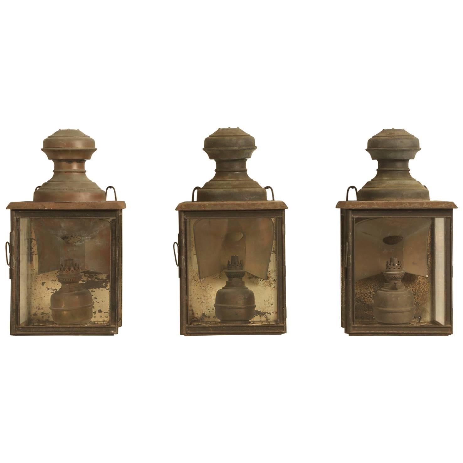 Antique French Gillet & Forest Kerosene Lanterns from the 1800s