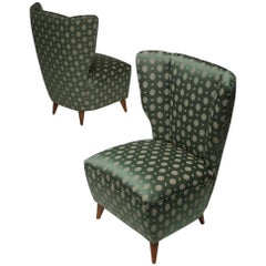Pair of Italian, 1950s Slipper Chairs