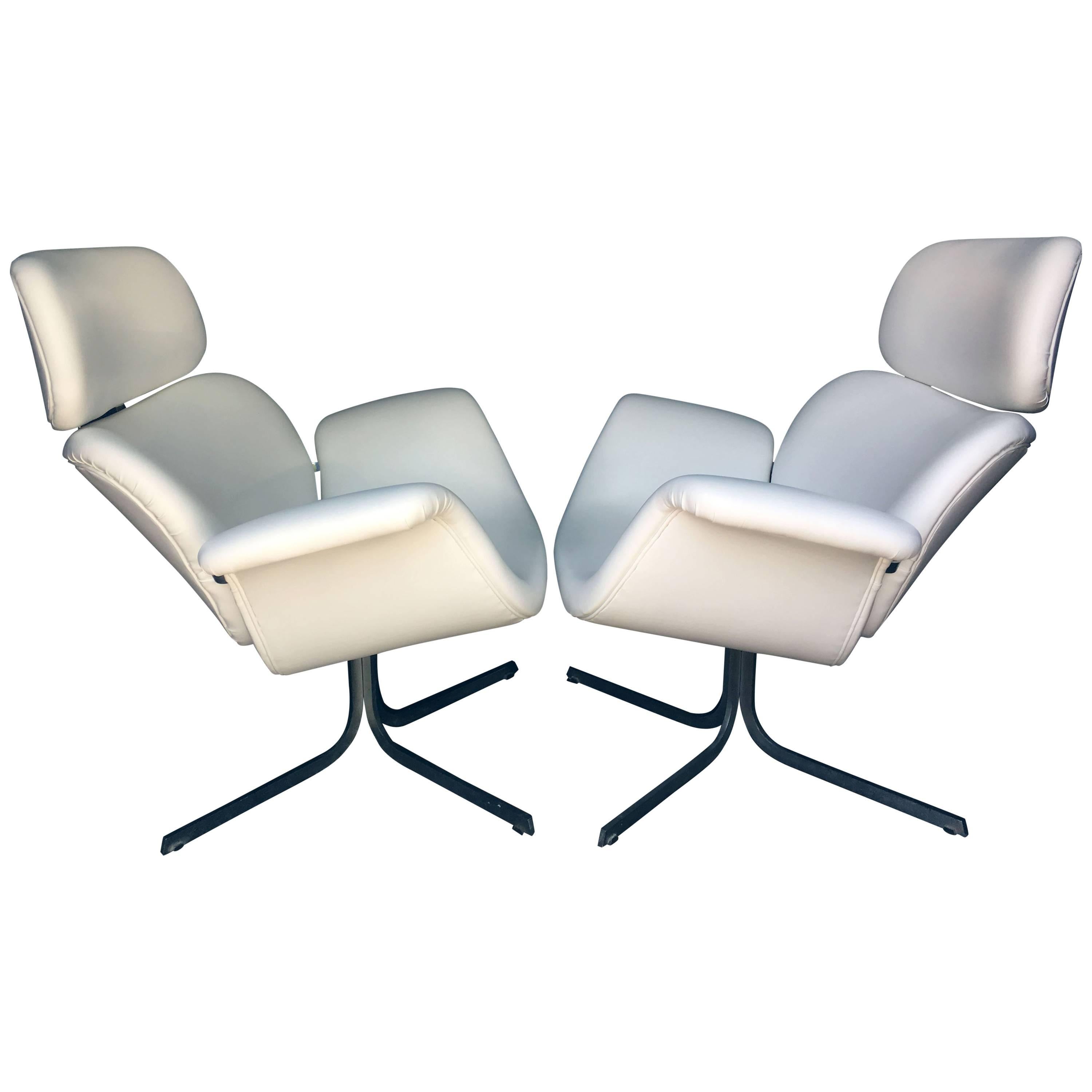 Pair of Early Pierre Paulin Big Tulip 'F545', Chairs for Artifort