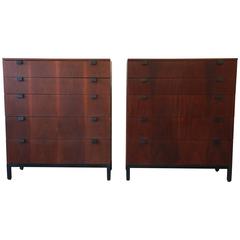 Milo Baughman for Directional Rosewood Highboy Dressers, a Pair