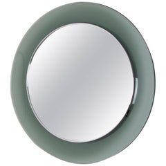 Max Ingrand attributed Fontana Arte  Mirror with Curved Glass Frame, circa 1960